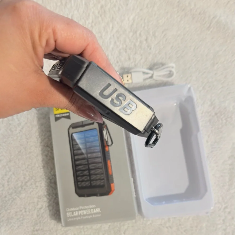 20000mAh Solar Power Bank Portable Charger USB Battery Pack for iPhone & Android